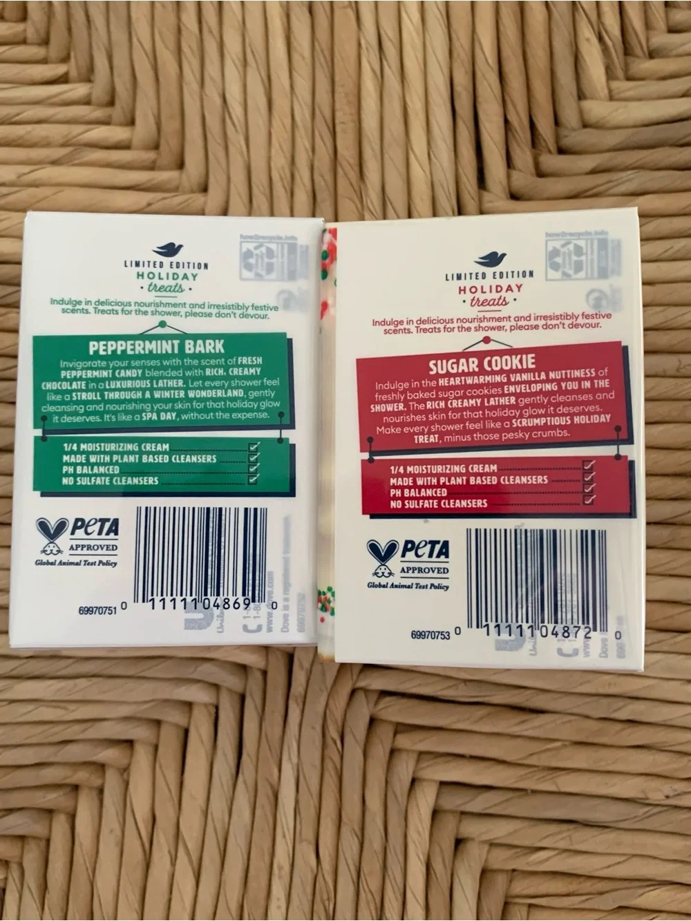 Bundle of Dove limited edition holiday treats body soap bars